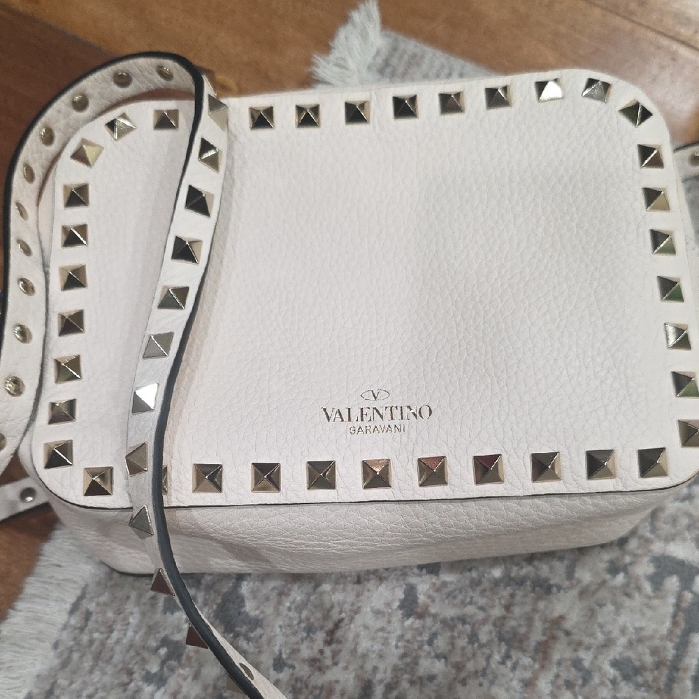 Valentino Garavani Cream Studded Crossbody Bag